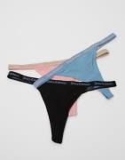 Juicy Couture - Multi/Mønstrete - 3 Pack Ribbed Microfibre Thong