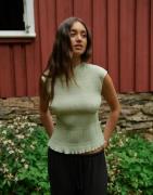Nelly - Grønn - Pleated Turtleneck Top