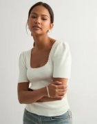 Pieces - Hvit - Pcjuline Ss Rev Knit Tee Bc