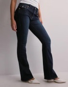 True Religion - Blå - Becca Mid Rise Boot Cut Flap