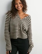 Pieces - Rutete/Stripete - Pcmalou Ls O-Neck Stripe Cardigan P