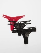 Hunkemöller - Rød - Fashion String 3-Pack