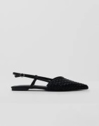Nelly - Svart - Pointy Braided Slingback
