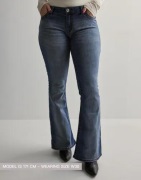 True Religion - Blå - Nelly Ultra Low Rise Joey Flare Big T