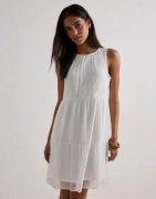 Pieces - Hvit - Pcclara Sl Dress Wvn Bc