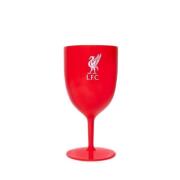 Liverpool Plast Wine Glass Liverbird - Rød