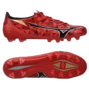 Mizuno Alpha II Elite FG Ruby Red - MORELIA 40th Red/Svart/Gull