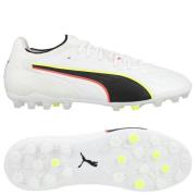 PUMA King 20 Ultimate MG Unleashed - PUMA White/Glødende rød/Gul